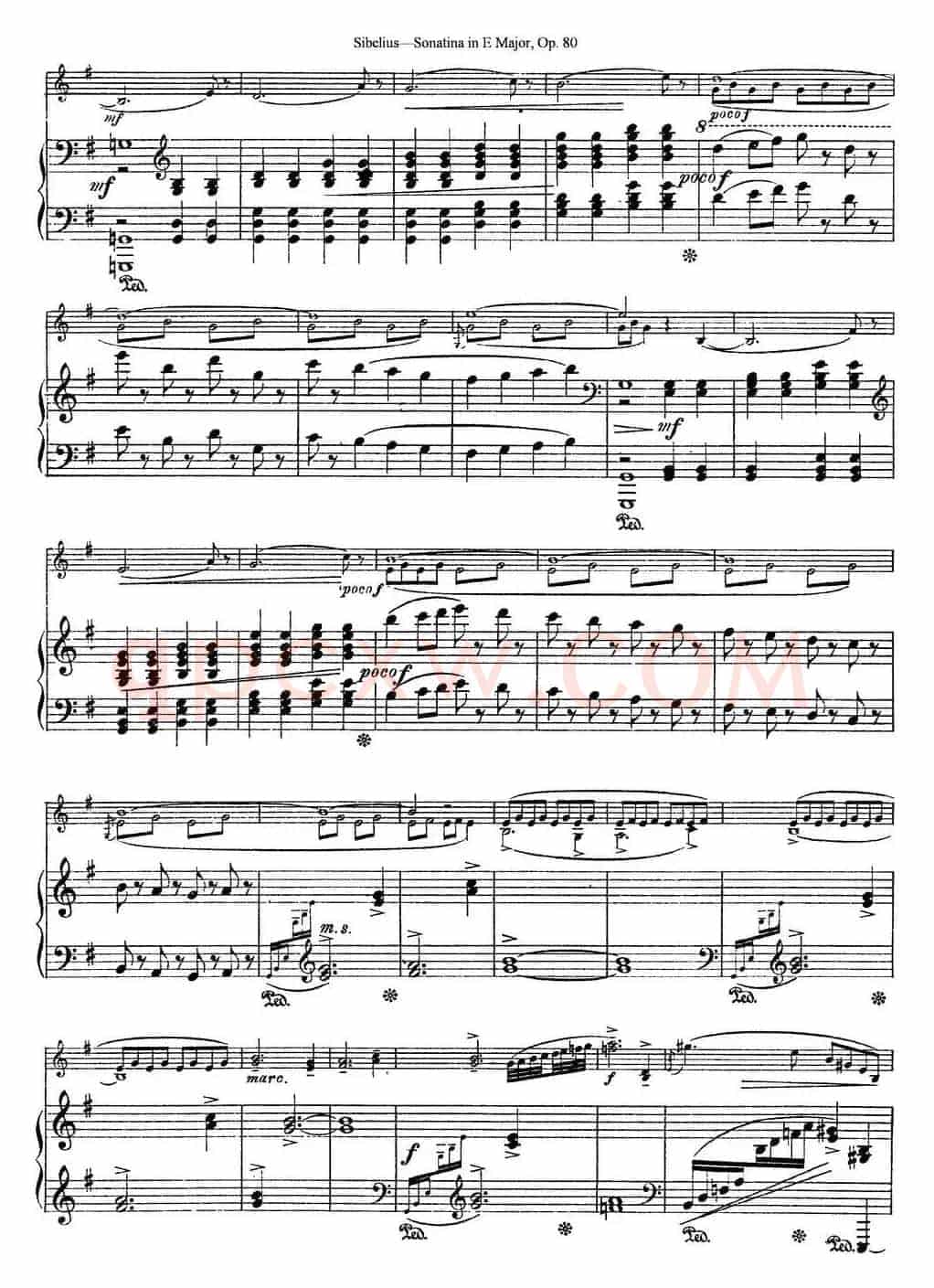 Violin Sonatina in E Major Op.80（小提琴+钢琴伴奏）
