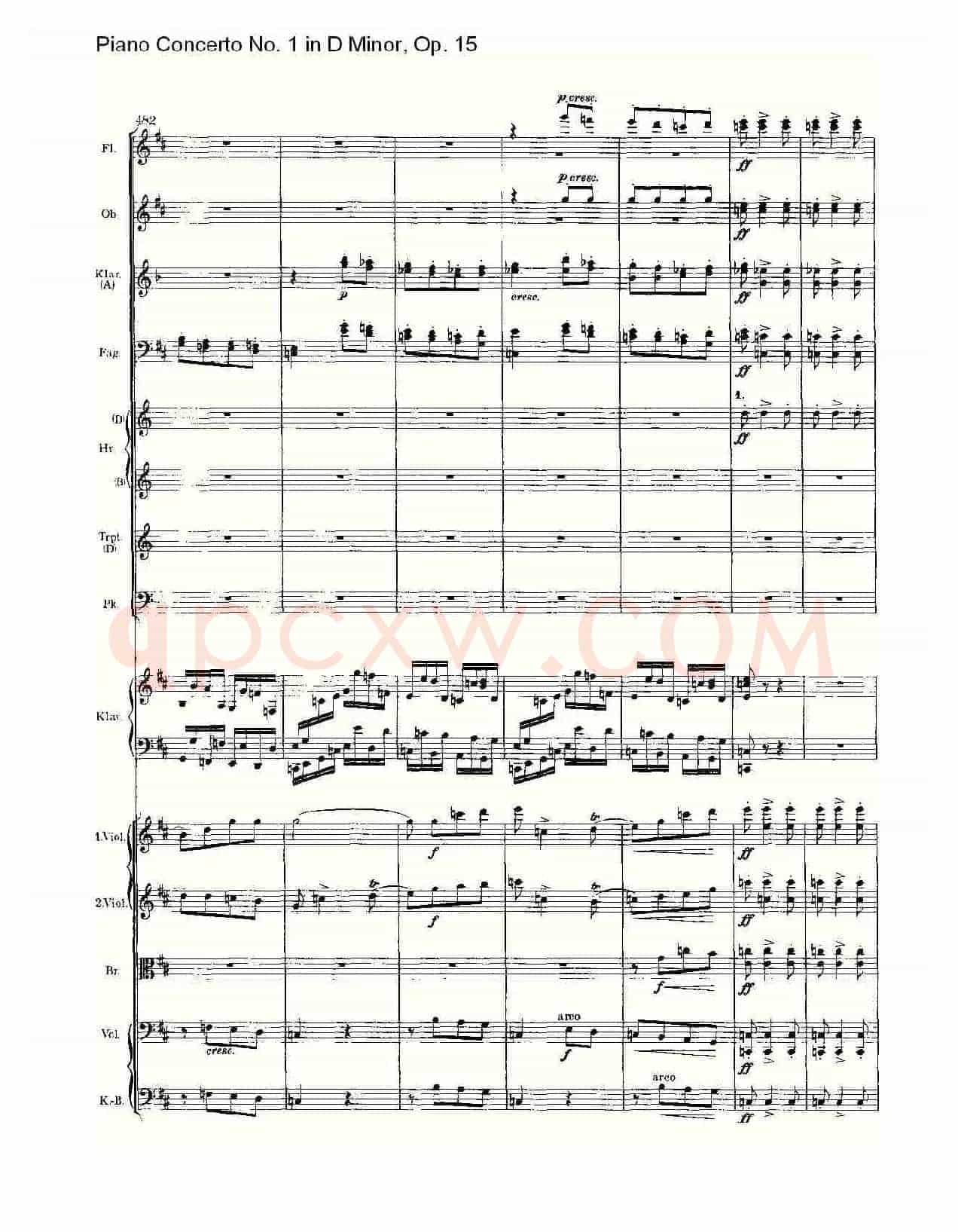 D小调钢琴第一协奏曲, Op.15第三乐章(二)