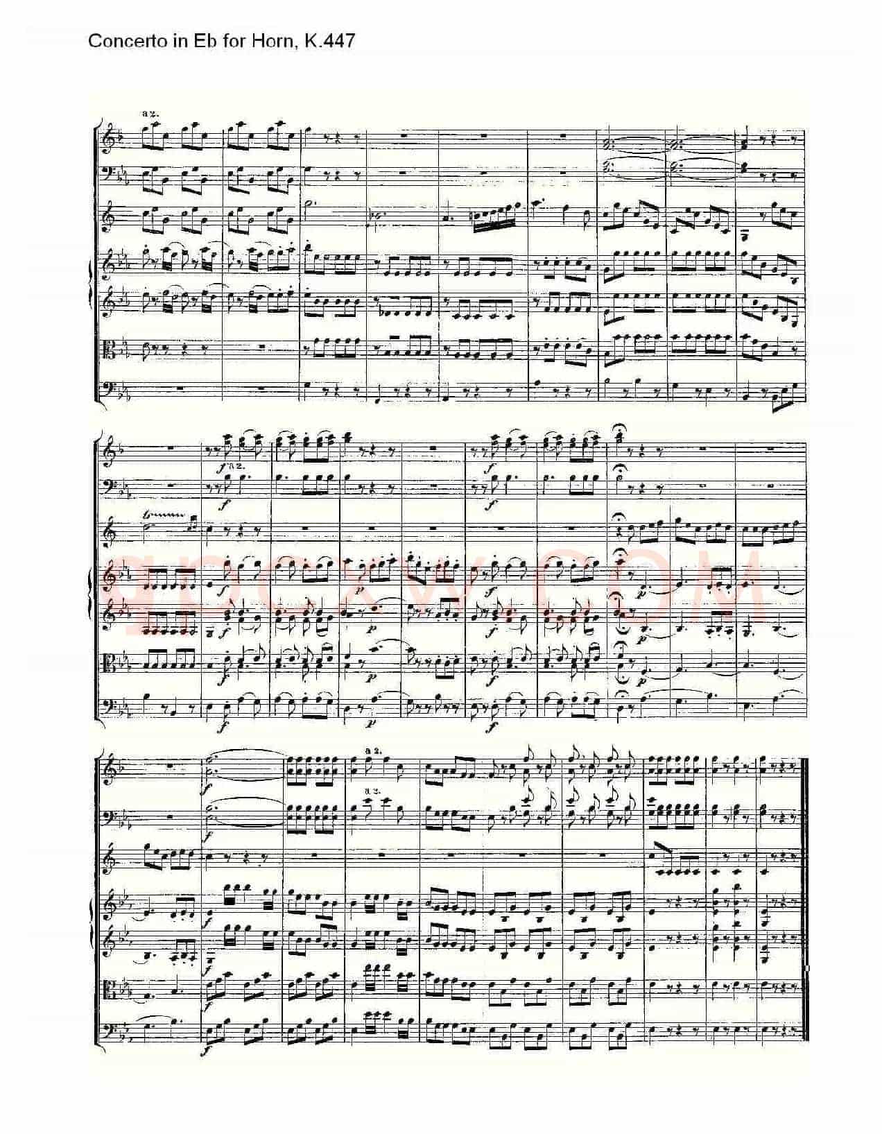 Concerto in Eb for Horn, K.447(Eb调法国号协奏曲, K.447)