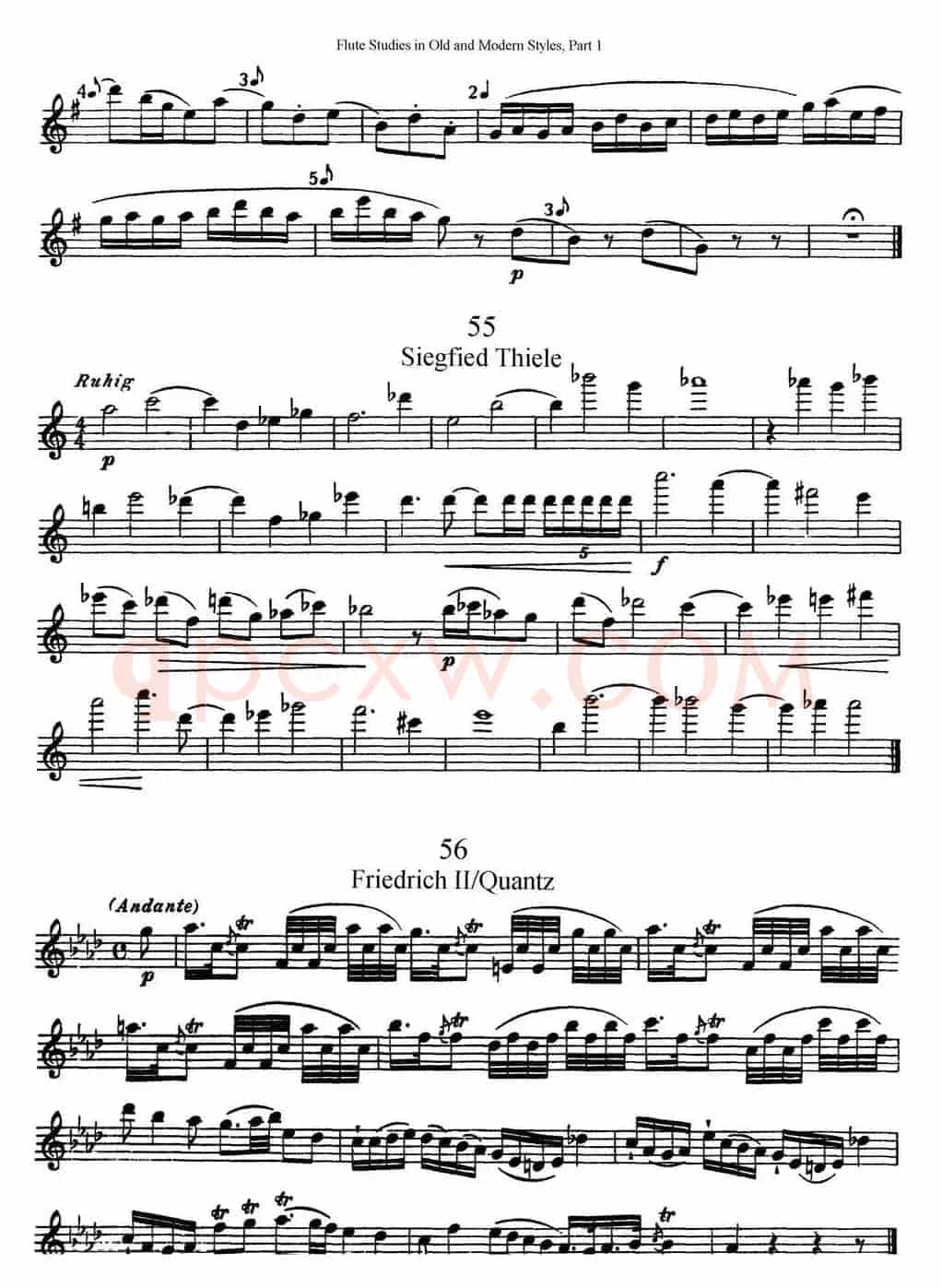 斯勒新老风格长笛练习重奏曲（第一部分）（NO.53-NO.56）