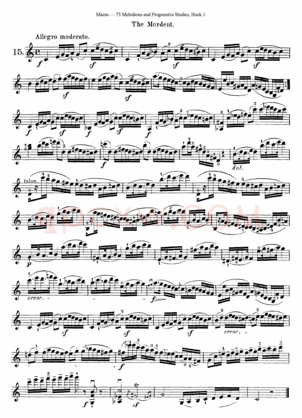 马扎斯小提琴练习曲 Op.36 第一册 特殊练习曲（15）