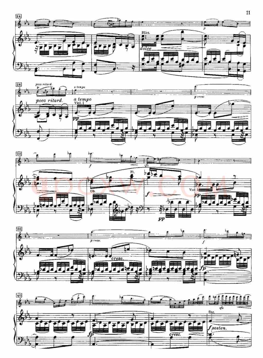 g小调小提琴协奏曲Op.26（II、Adagio、小提琴+钢琴伴奏）