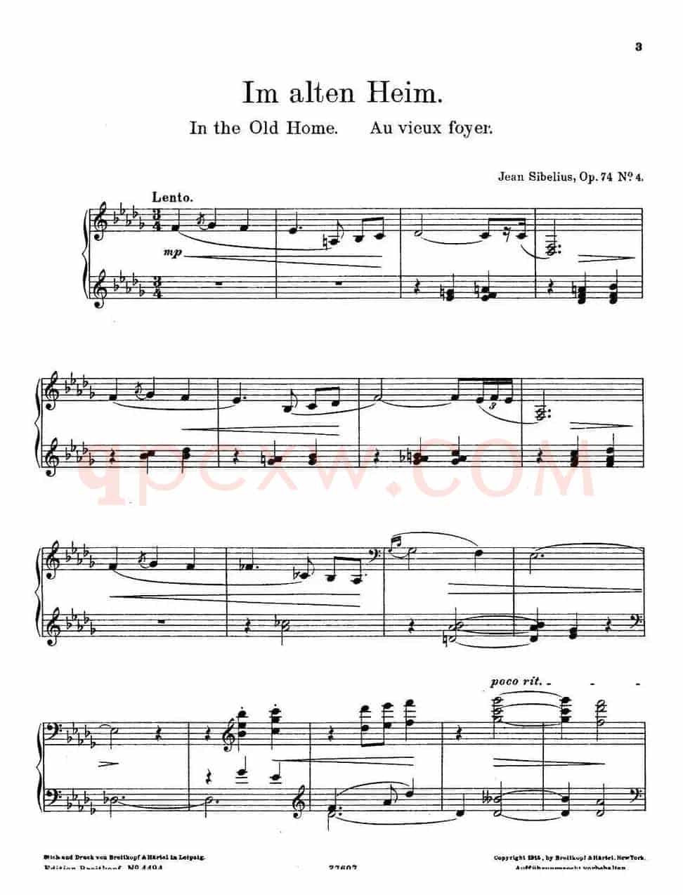4 Lyric Pieces Op·74（4首抒情小品·4）