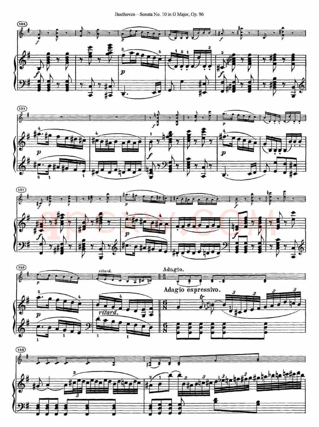 Violin Sonata No.10 in G Major Op.96（小提琴+钢琴伴奏）