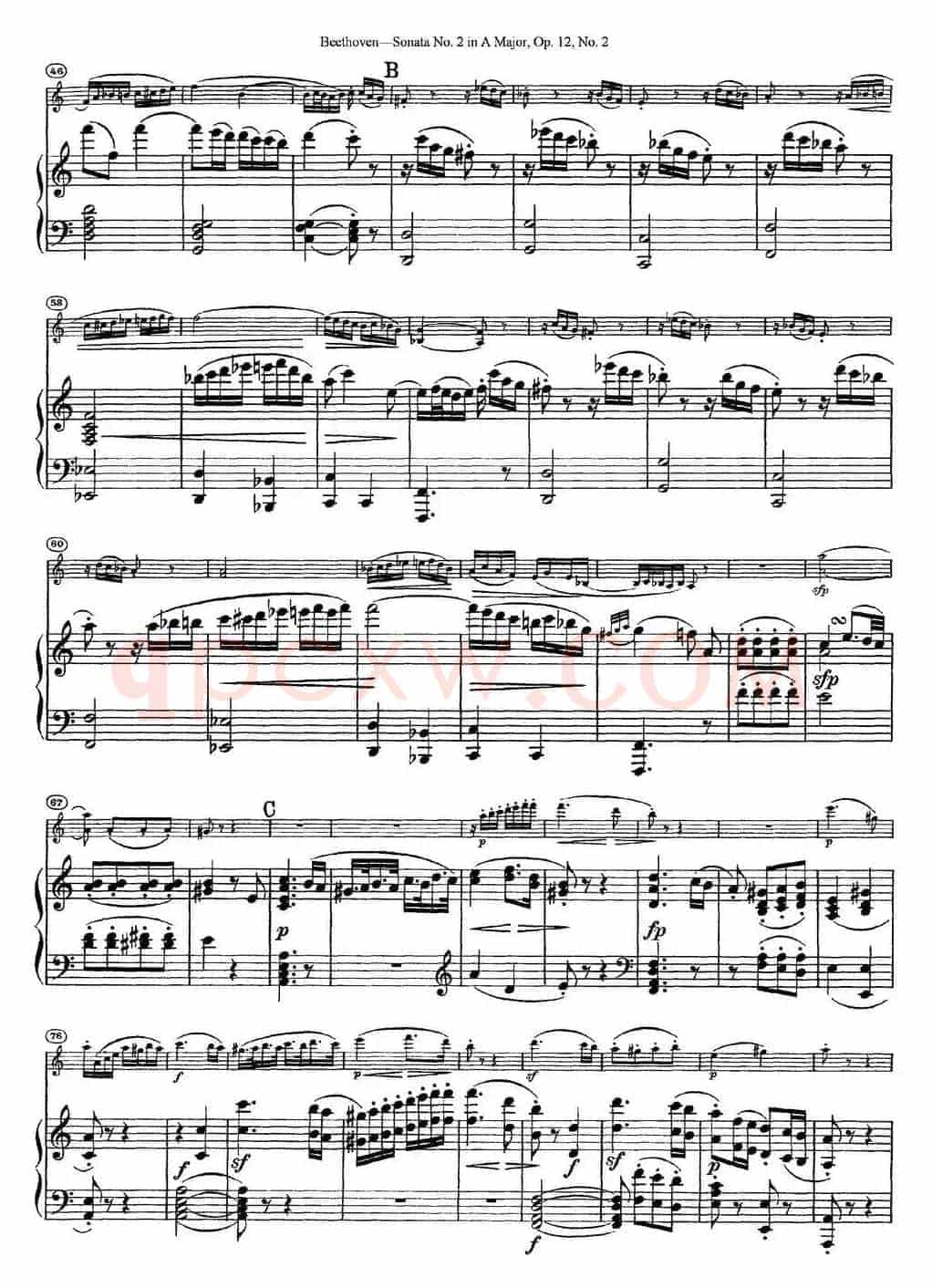 Violin Sonata No.2 in A Major Op.12 No.2（小提琴+钢琴伴奏）