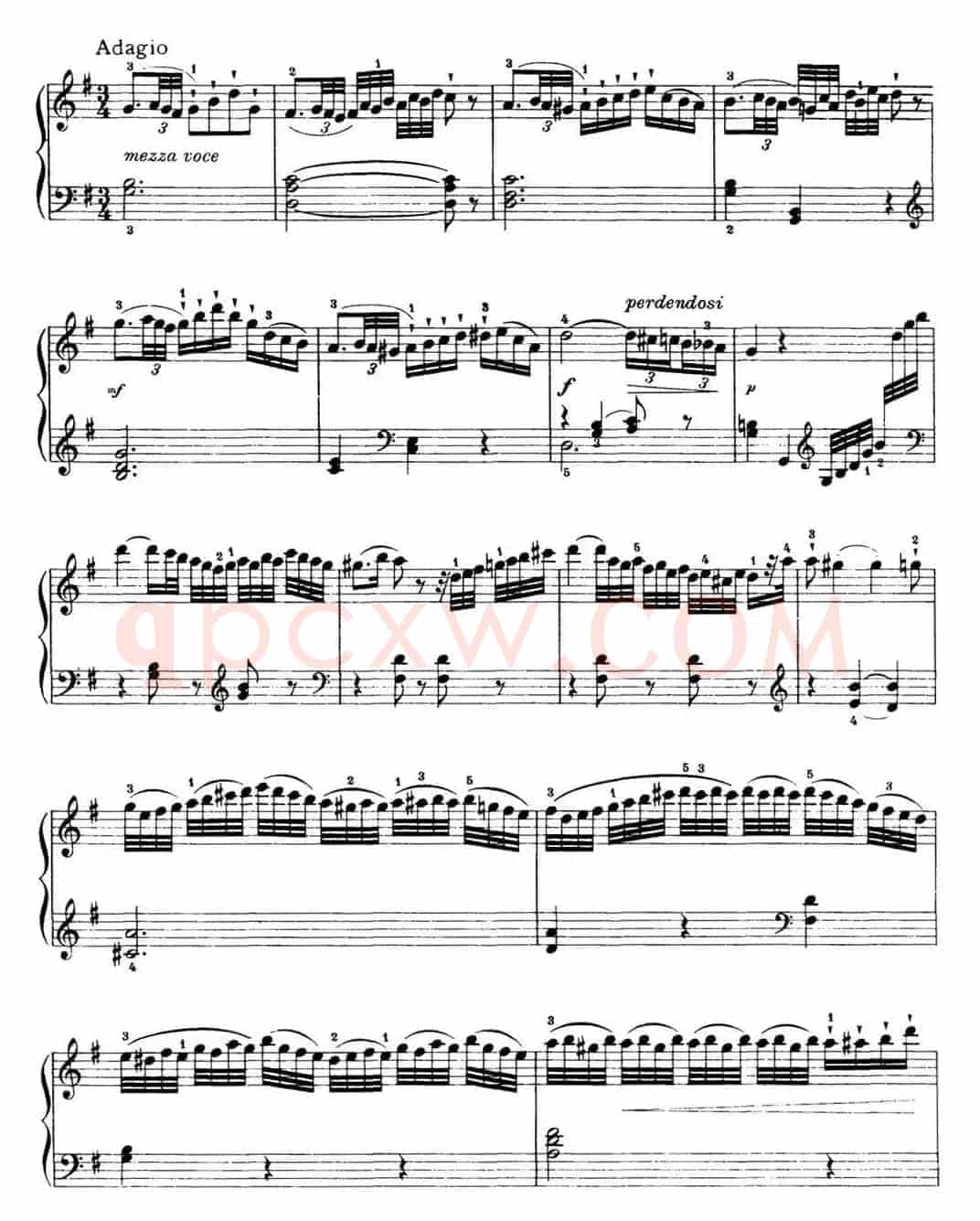 海顿 钢琴奏鸣曲 Hob XVI 34 in E minor