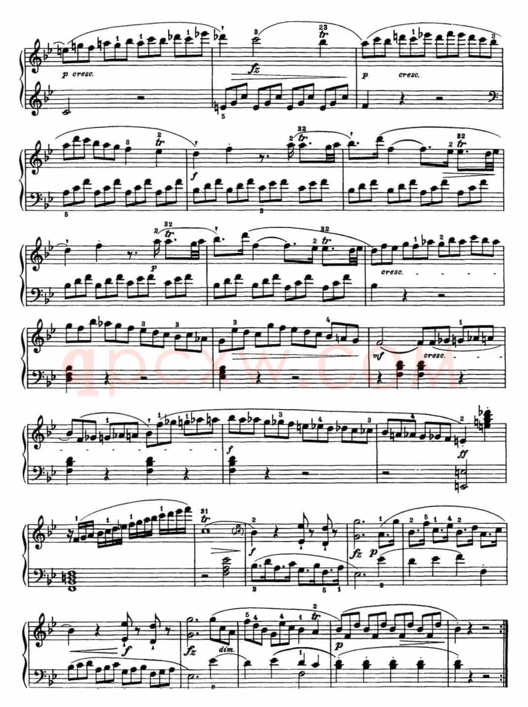 海顿 钢琴奏鸣曲 Hob XVI 41 in B-flat major