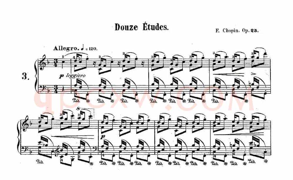 肖邦钢琴练习曲，Op.25之三
