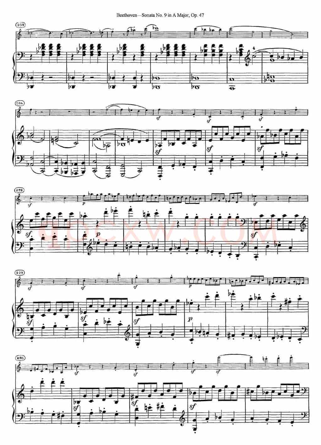 Violin Sonata No.9 in A Major Op.47（小提琴+钢琴伴奏）