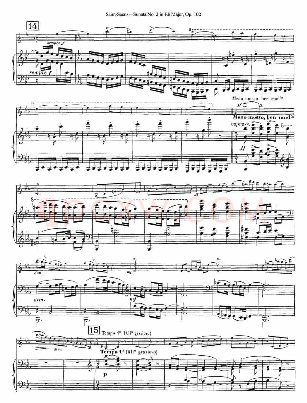 Violin Sonata No.2 in Eb Major Op.102（小提琴+钢琴伴奏）