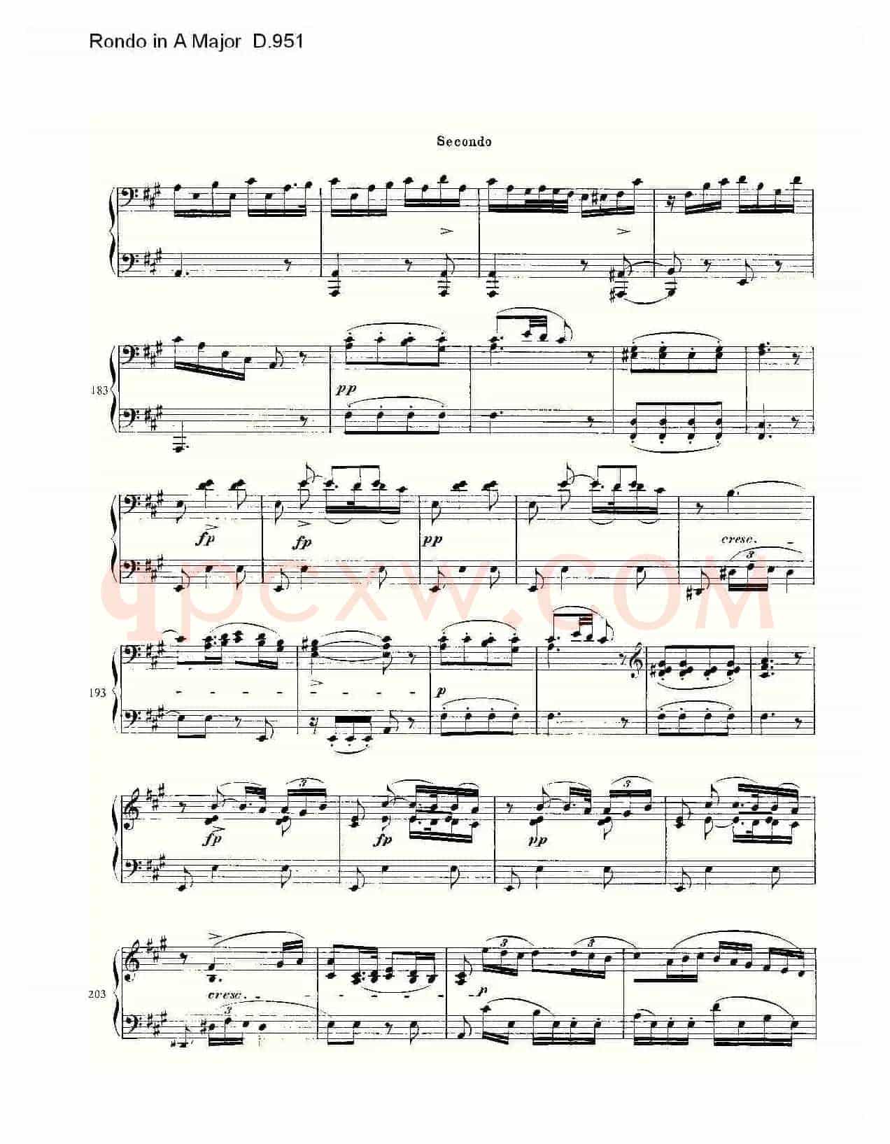 Rondo in A Major D.951(A大调回旋曲D.951)