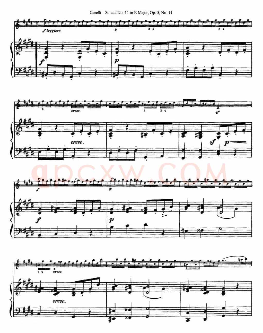 Sonata No.11 in E Major Op.5 No.11（小提琴+钢琴伴奏）