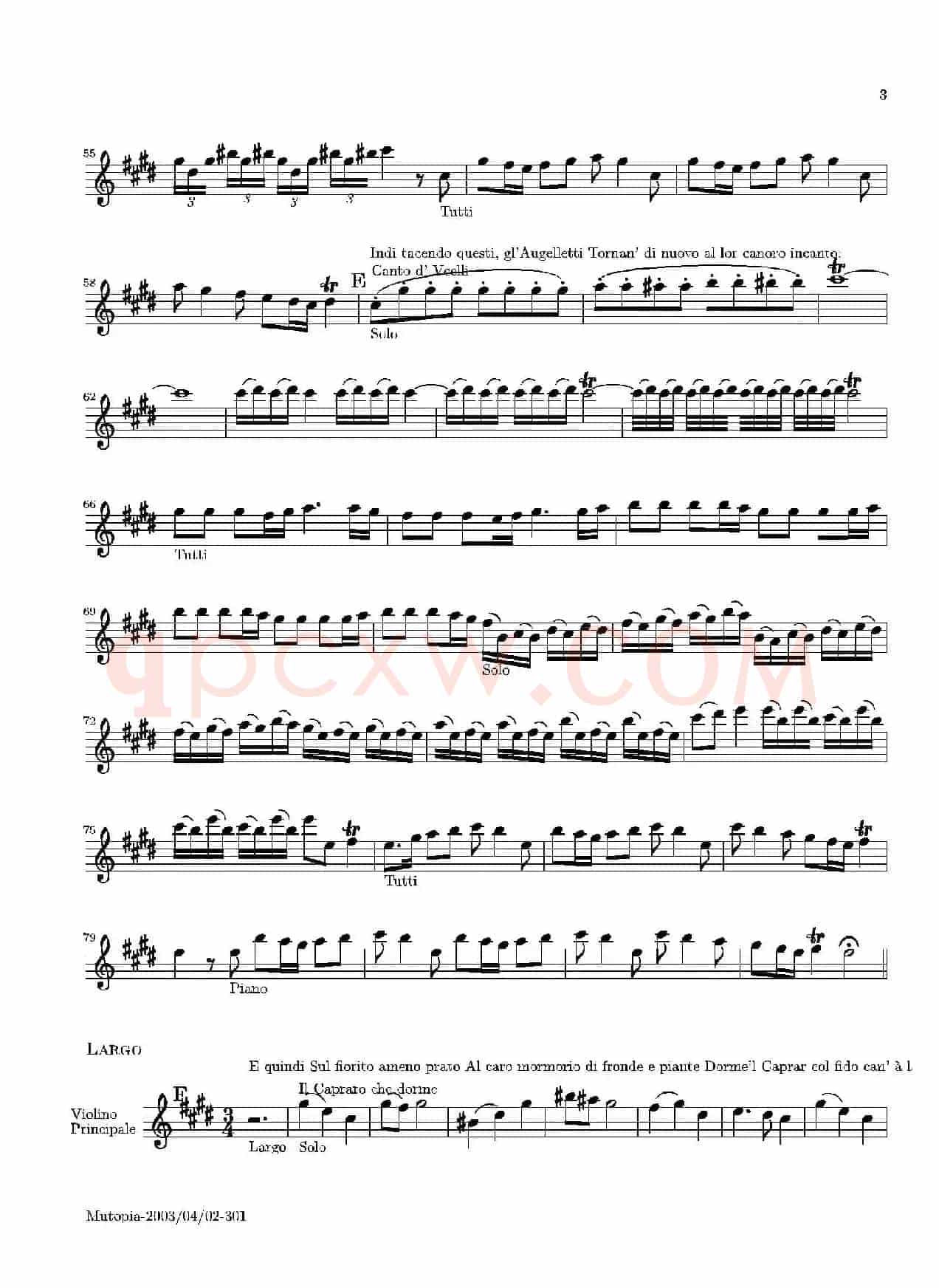 La Primavera·Spring（四季·春）（小提琴分谱）