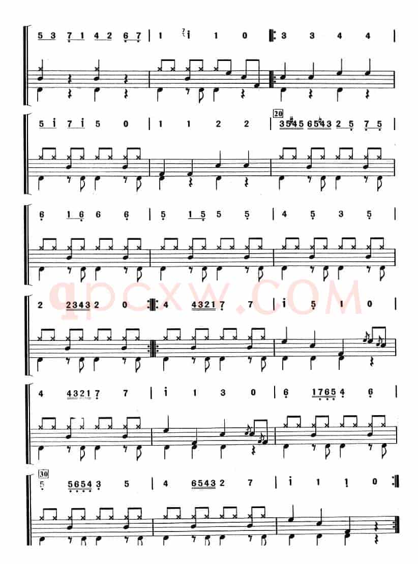 嘉禾特舞曲（架子鼓、主旋律+鼓谱）