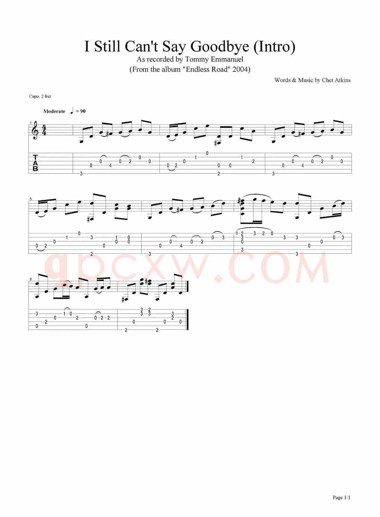tommy emmanuel：i still cant say goodbye（intro）（指弹吉他）