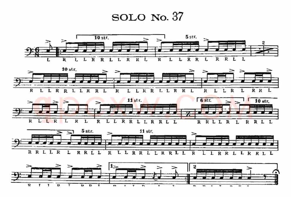 美国军鼓 SOLO No.36-40（爵士鼓谱）