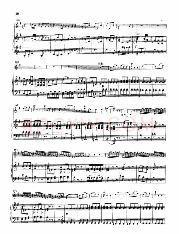 第三协奏曲第三乐章 G大调 Op.216（小提琴和钢琴）