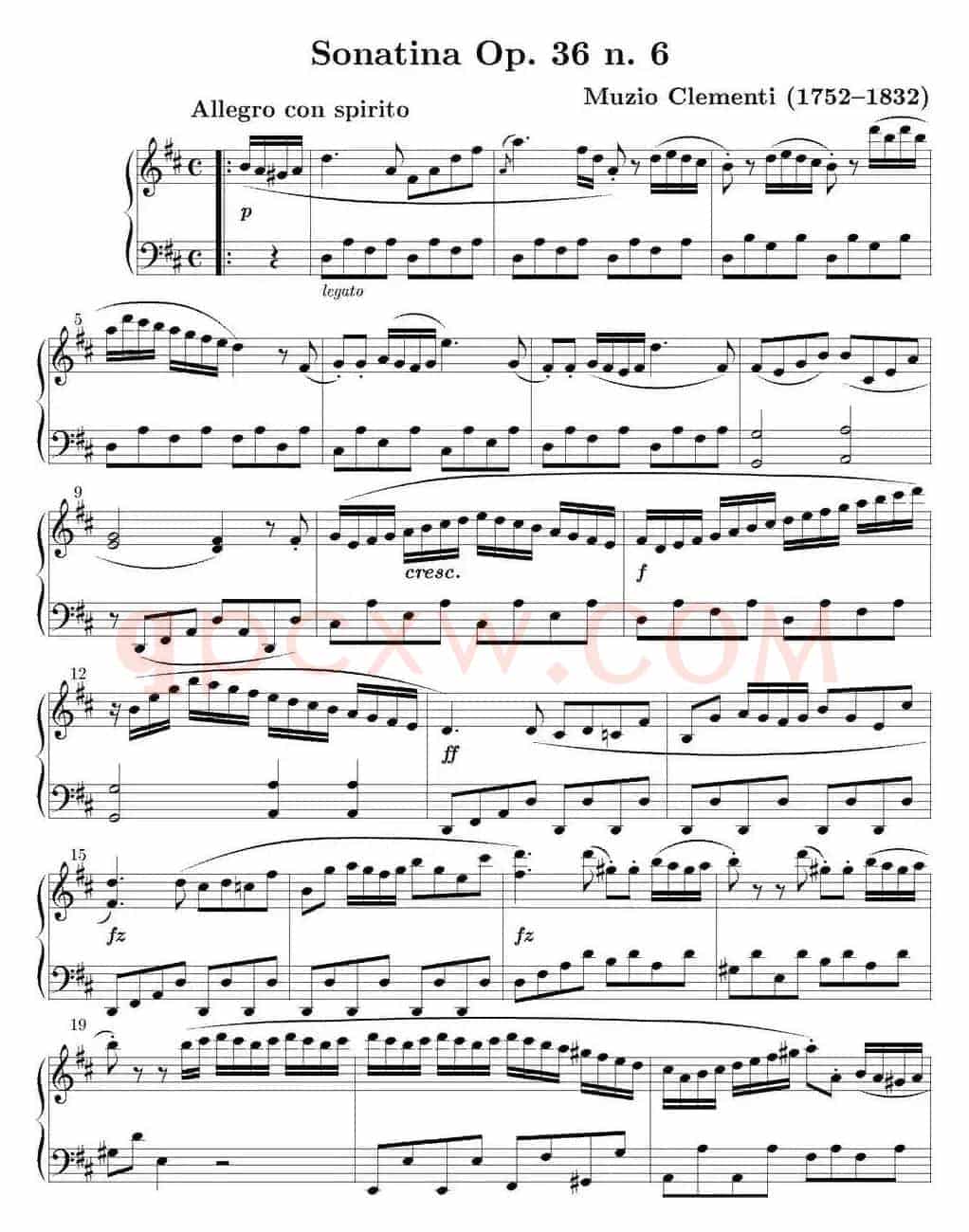 6 Sonatinas Op.36（6首钢琴小奏鸣曲-6）