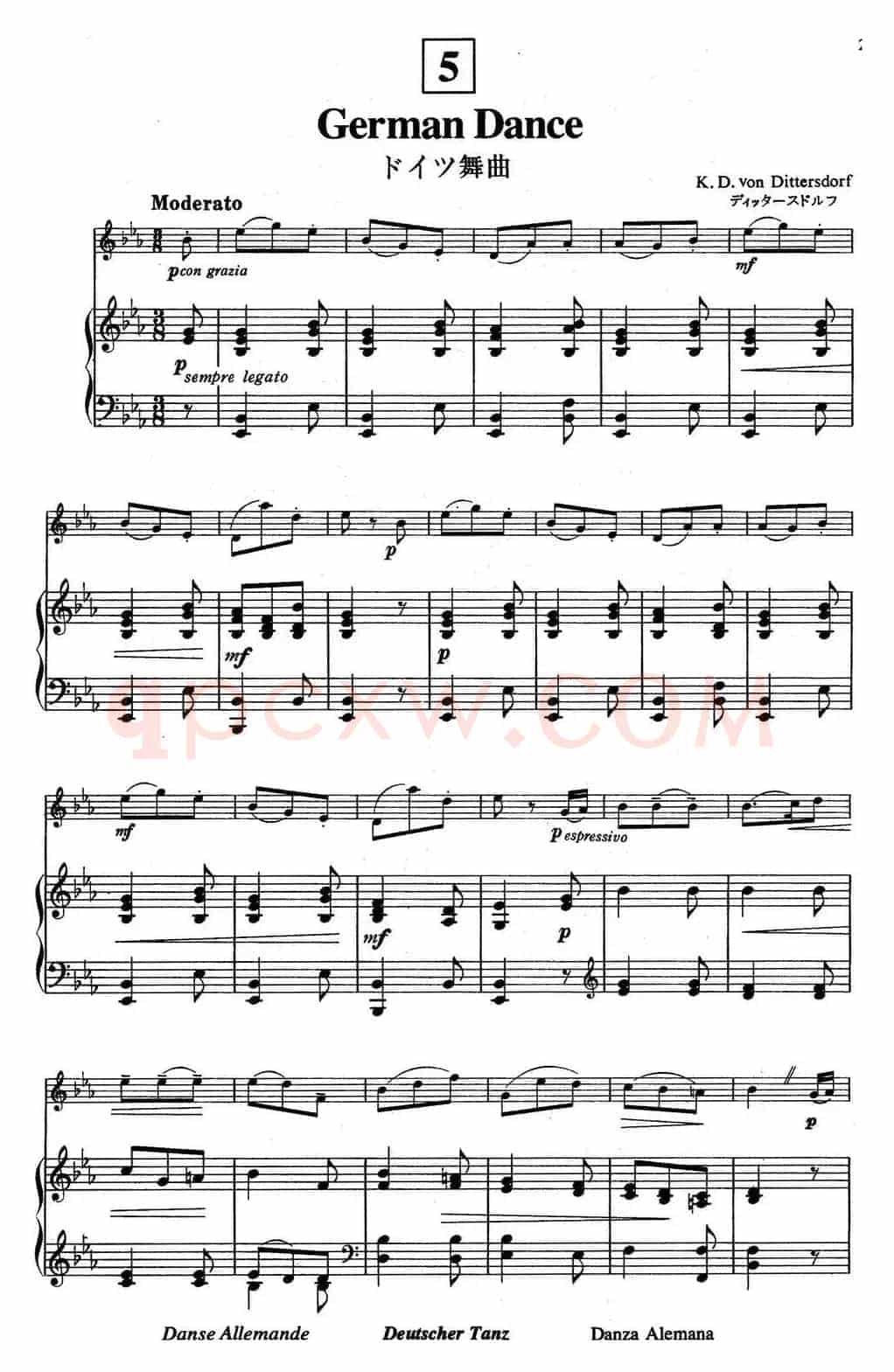 铃木小提琴教材第五册（Suzuki Violin School VOLUME 5)(小提琴+钢琴伴奏）