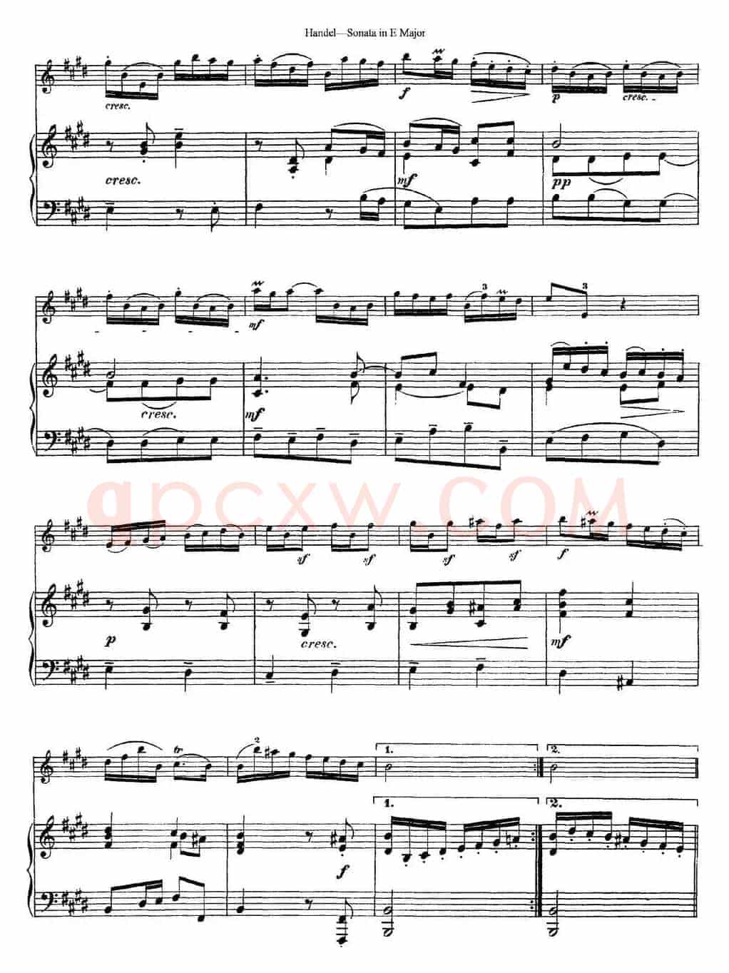 Violin Sonata No.6 in E major（小提琴+钢琴伴奏）
