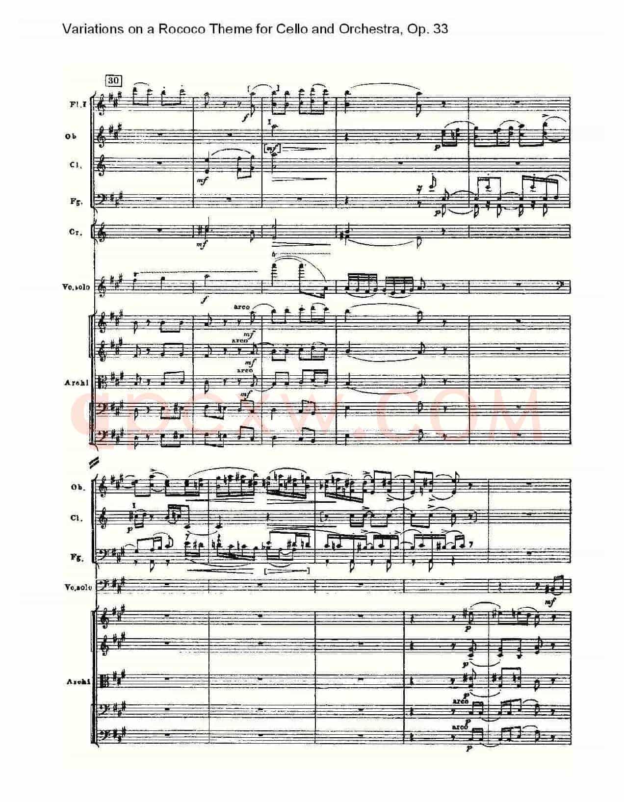 大提琴与管弦乐洛可可主题a小调变奏曲, Op.33(一)