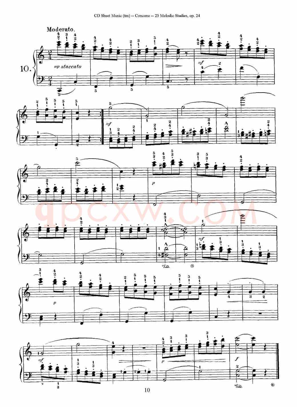 Concone - 25 Melodic Studies easy and progressive（6—10）