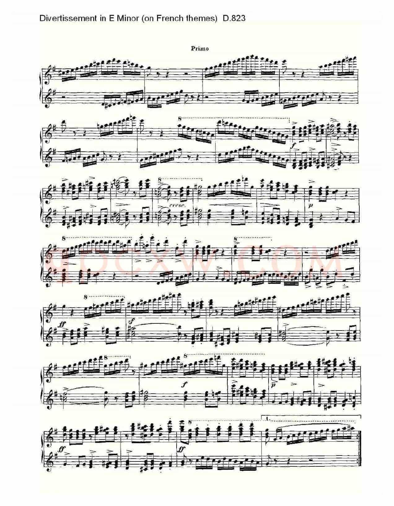 Divertissement in E Minor(on French themes)