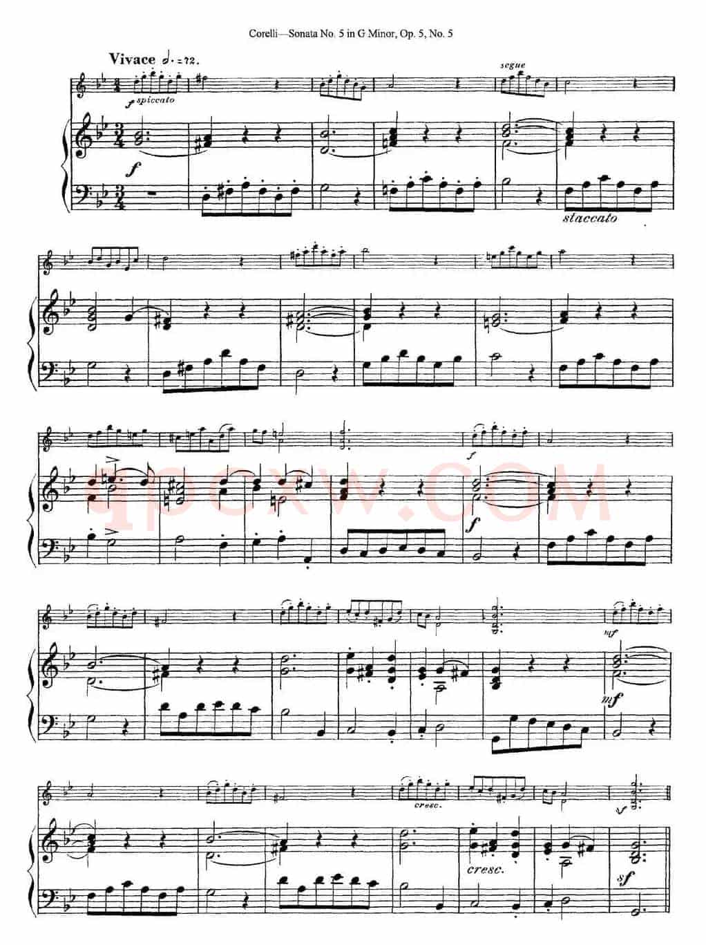 Sonata No.5 in G MinorOp.5 No.5（小提琴+钢琴伴奏）