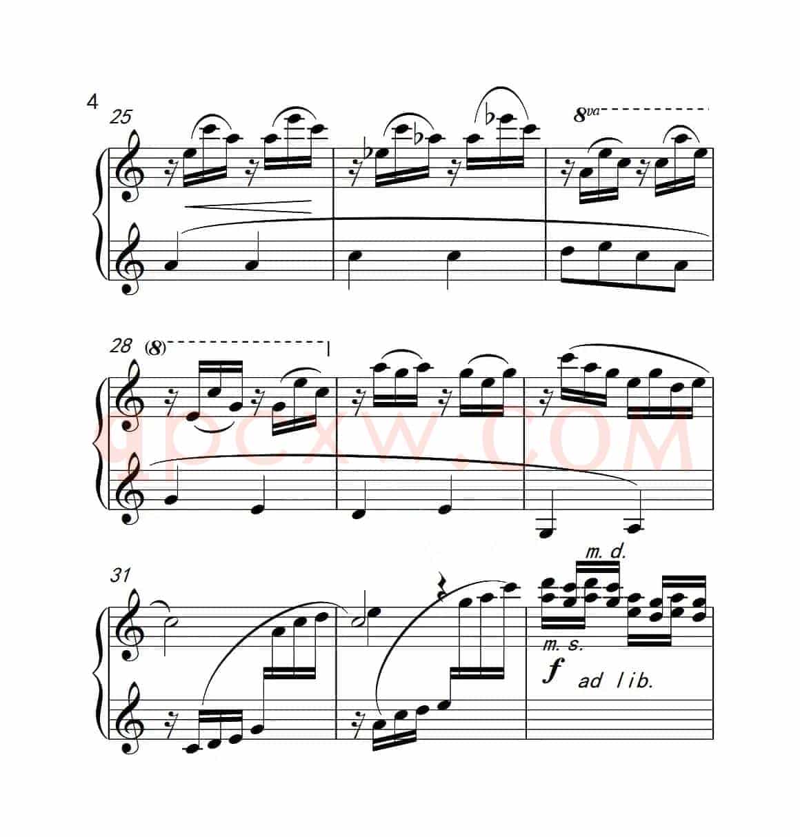 第六级B组 溪边嬉水（中国音乐学院钢琴考级作品1~6级）