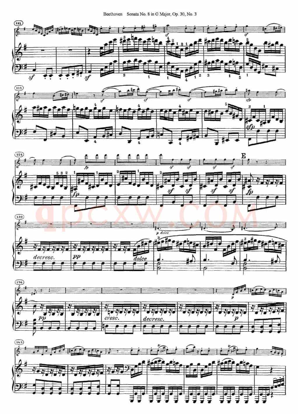 Violin Sonata No.8 in G Major Op.30 No.3（小提琴+钢琴伴奏）
