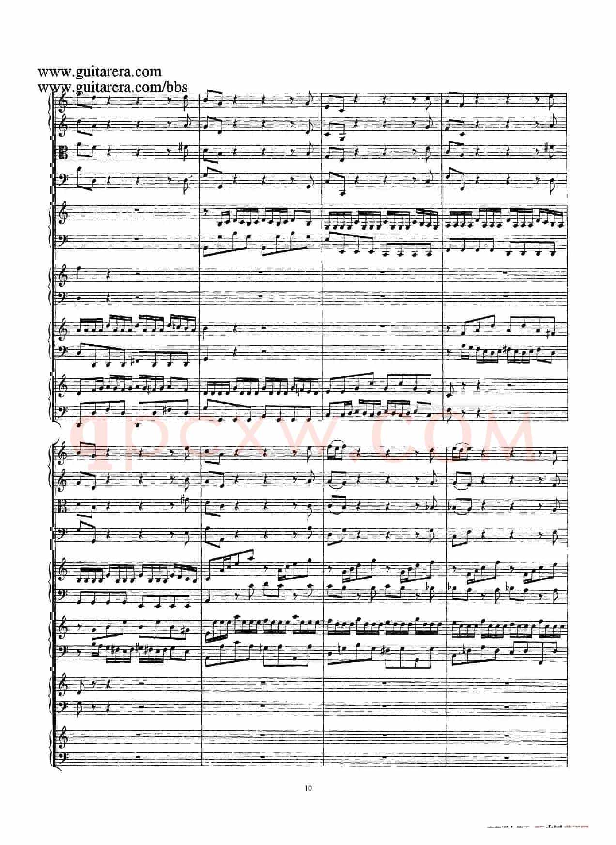 为四架古钢琴而作的a小调协奏曲 BWV 1065(总谱)