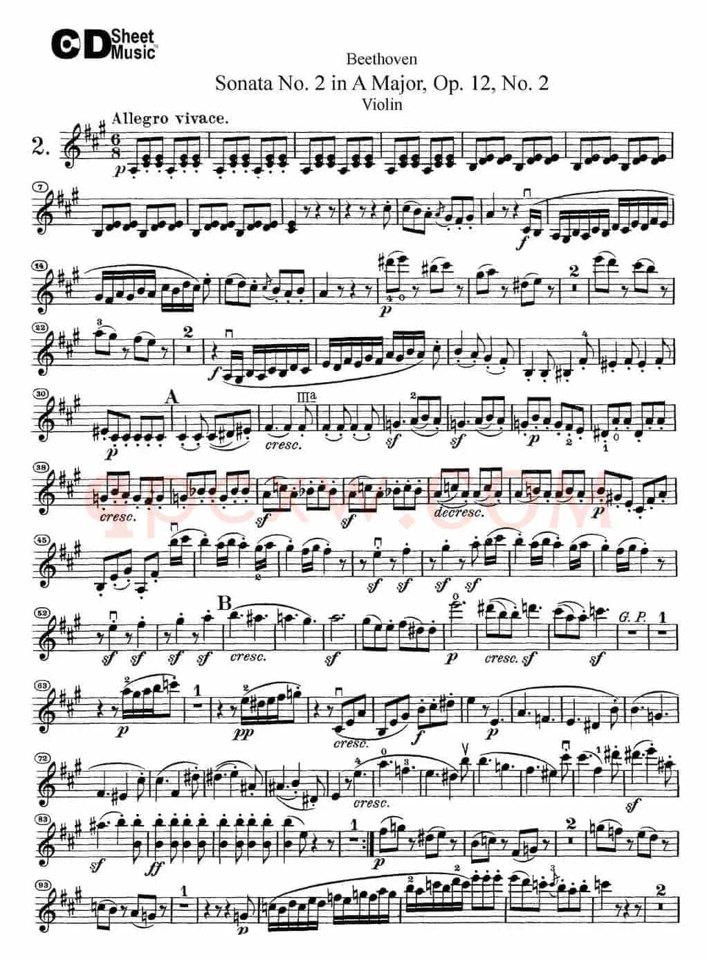 Violin Sonata No.2 in A Major Op.12 No.2