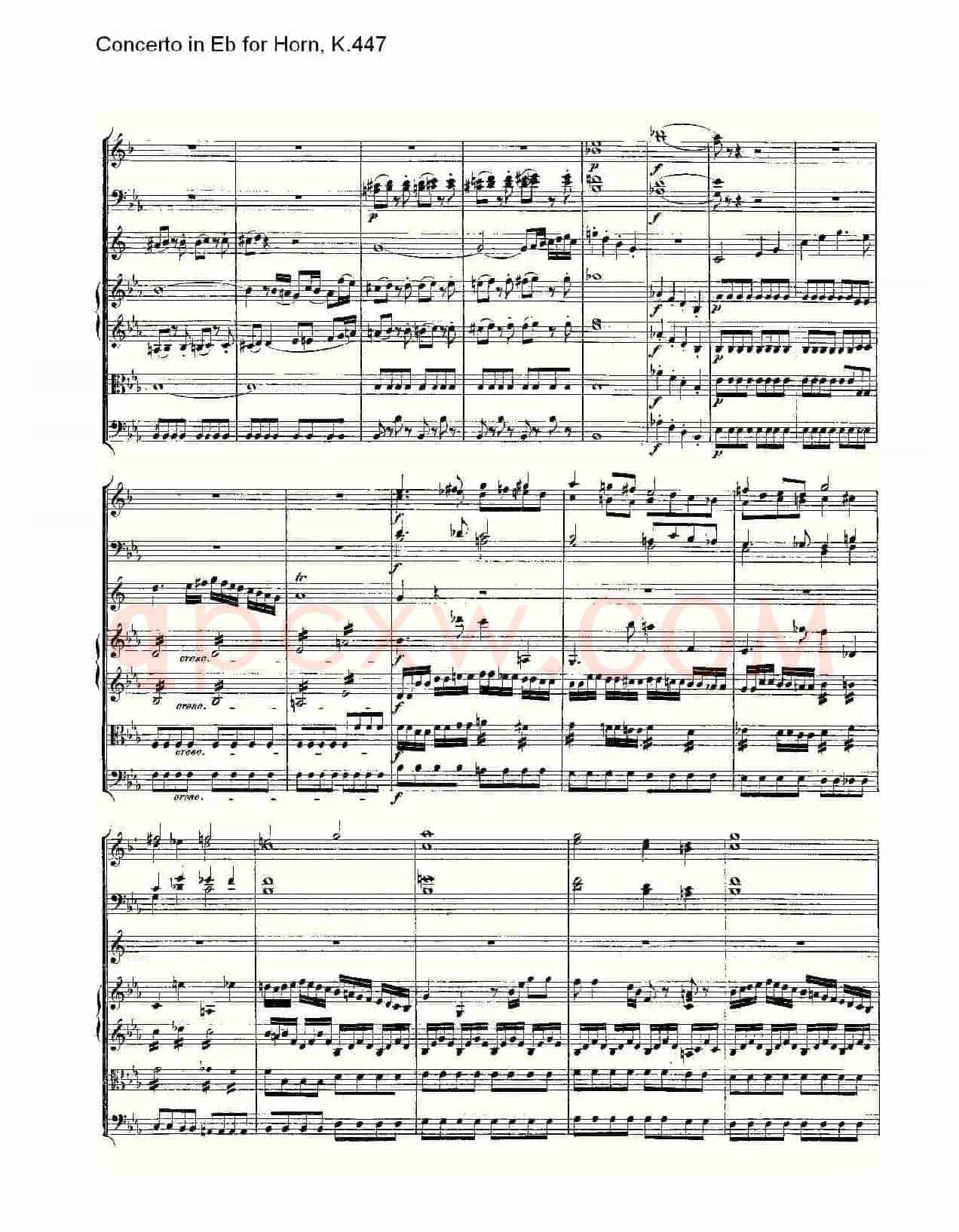 Concerto in Eb for Horn, K.447(Eb调法国号协奏曲, K.447)
