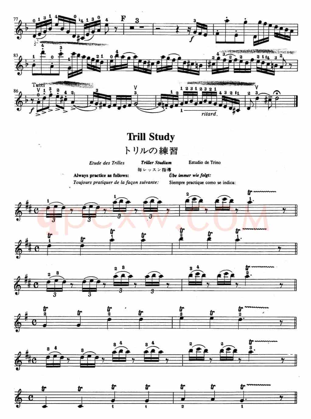 铃木小提琴教材第四册（Suzuki Violin School Violin Part VOLUME 4）