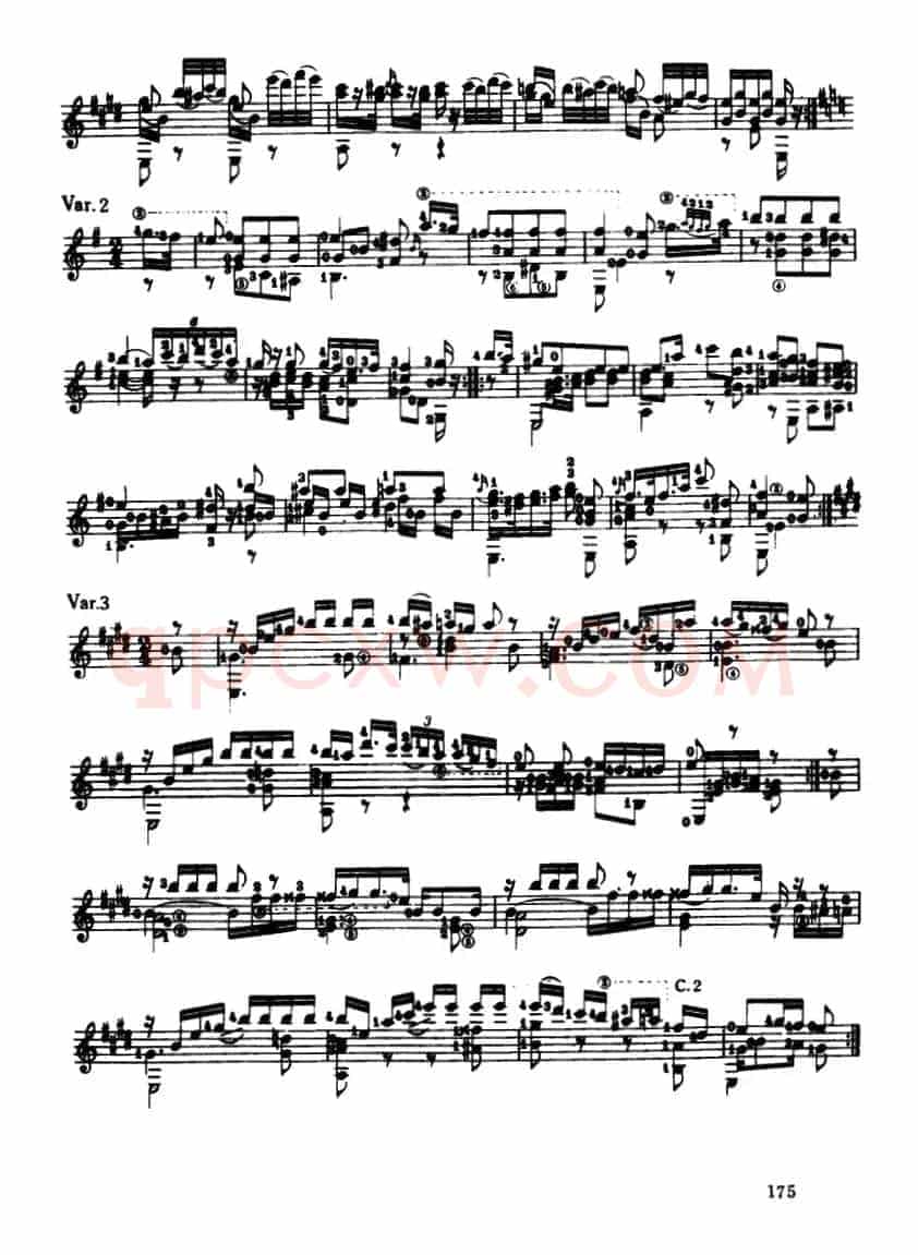 《魔笛》主题变奏曲（古典吉它）