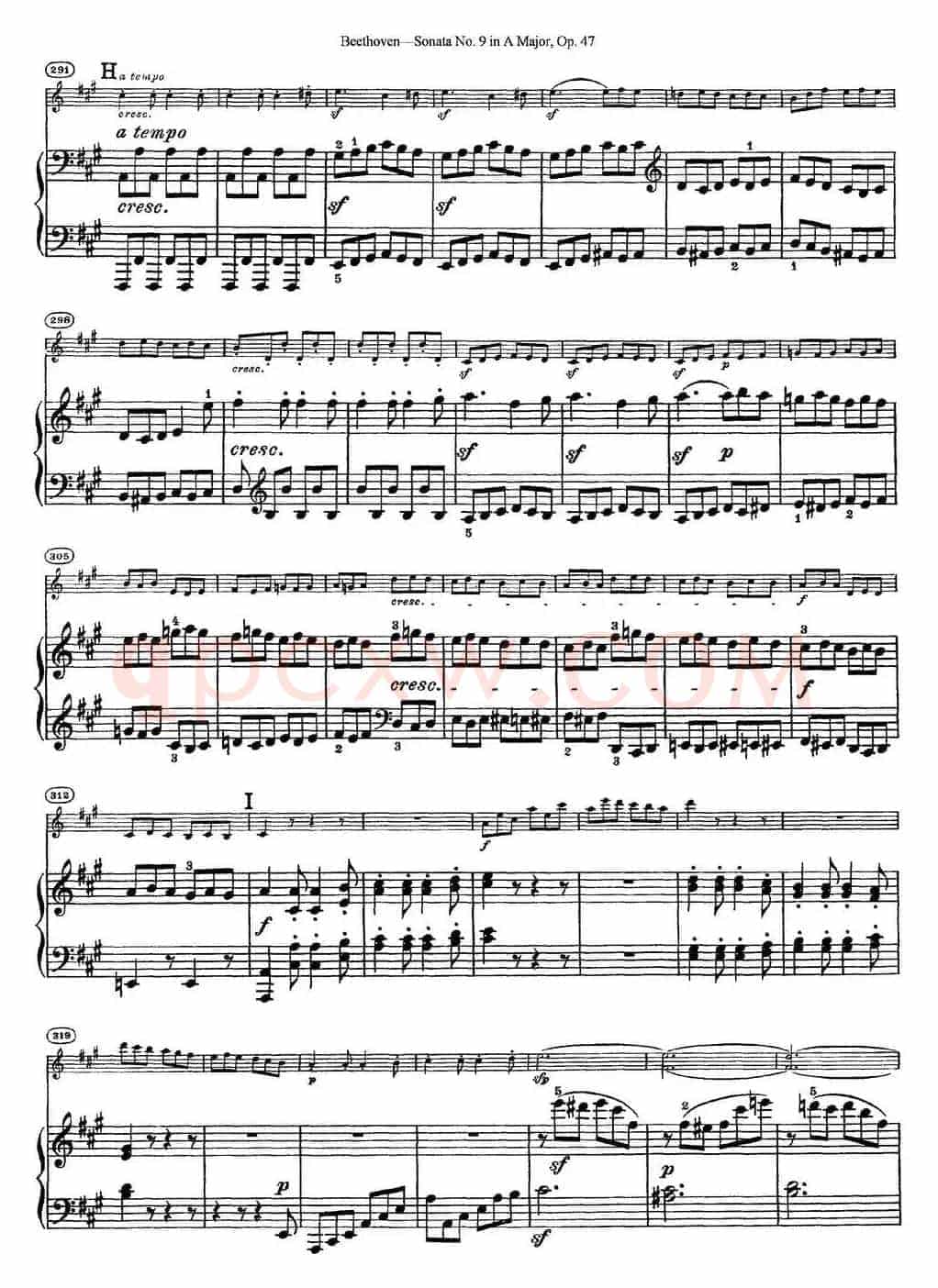 Violin Sonata No.9 in A Major Op.47（小提琴+钢琴伴奏）
