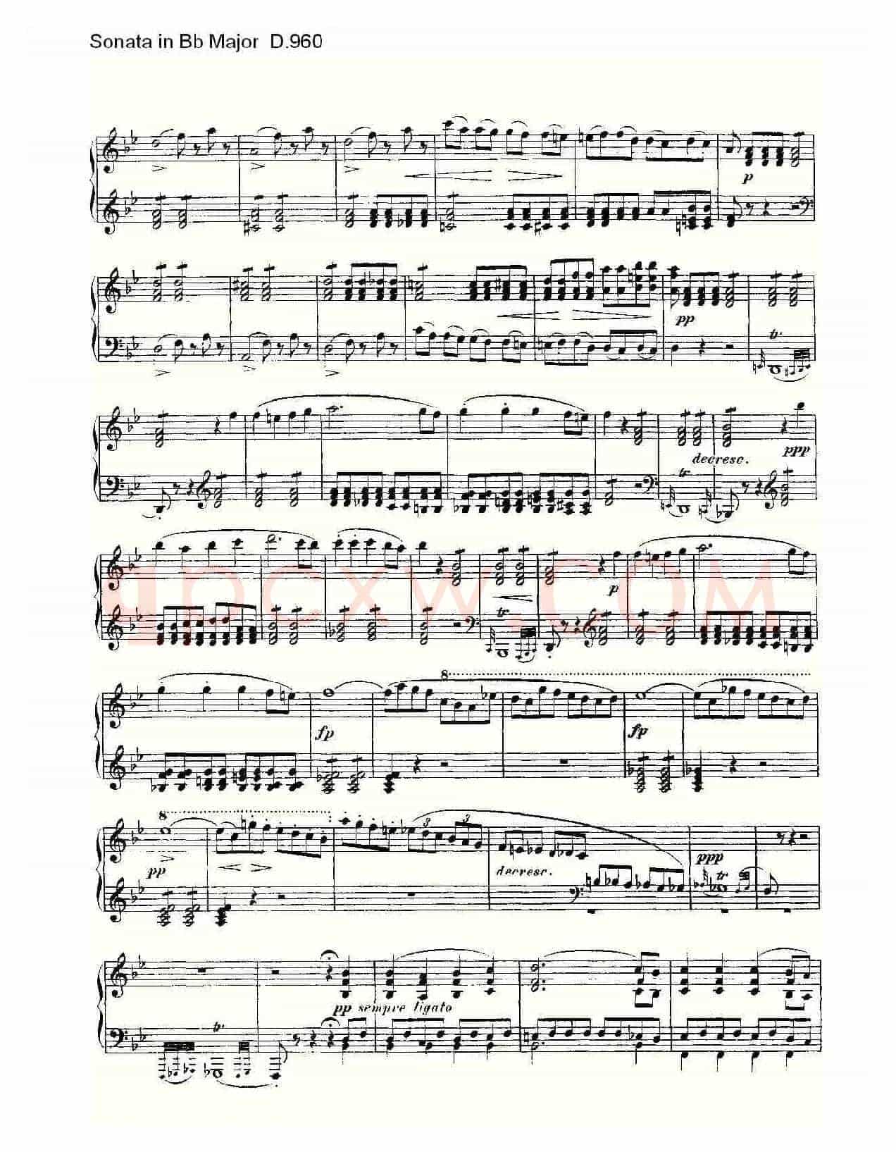 Sonata in Bb Major D.960(Bb大调奏鸣曲 D.960)