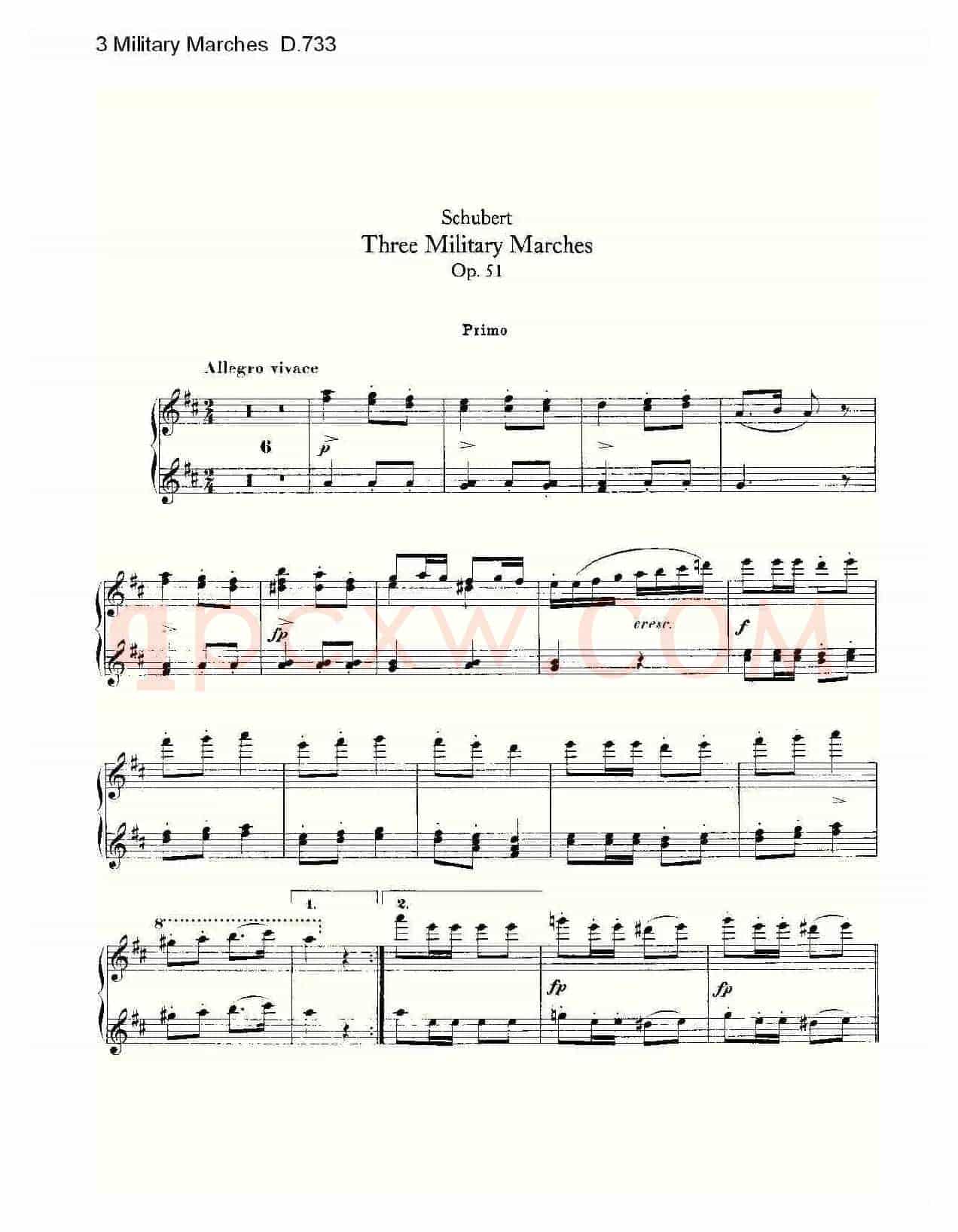 3 Military Marches D.733(3 士兵进行曲 D.733)