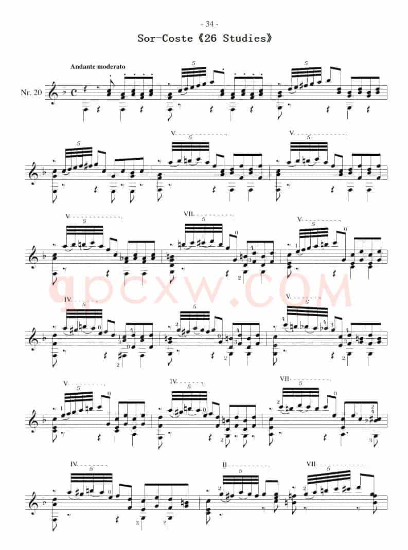 Sor-Coste《26 Studies》（STUDY 20）