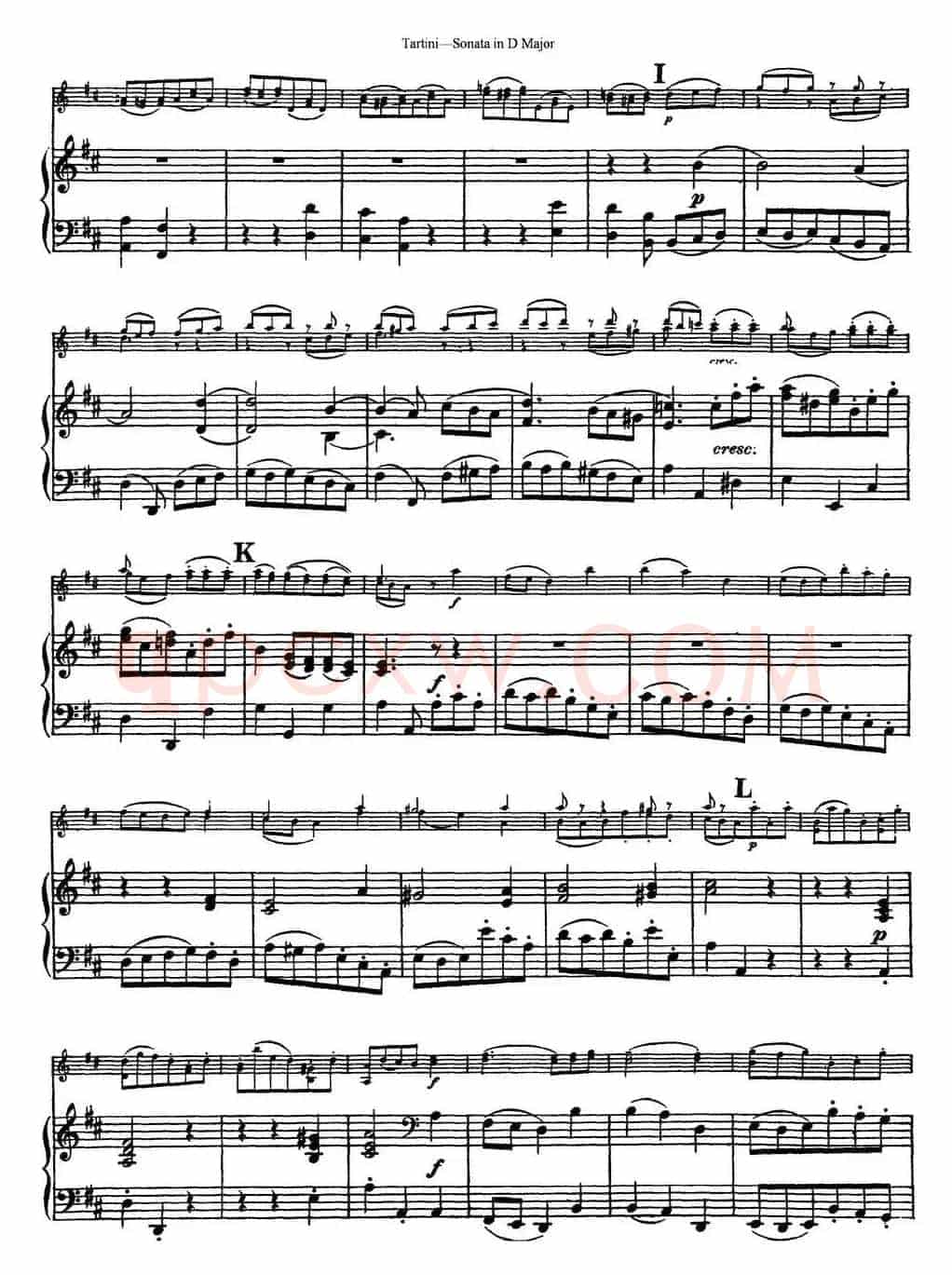 Violin Sonata in D Major（小提琴+钢琴伴奏）