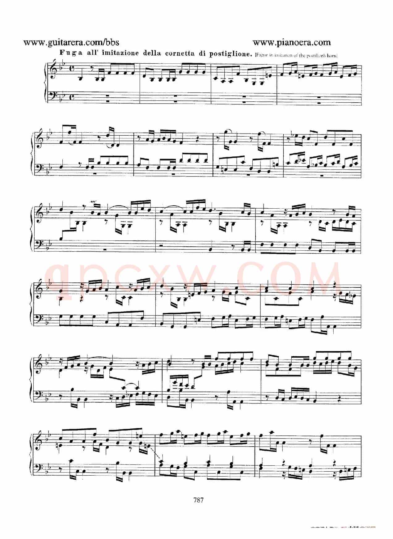 Capriccio in B-flat Major BWV 992(降B大调随想曲)