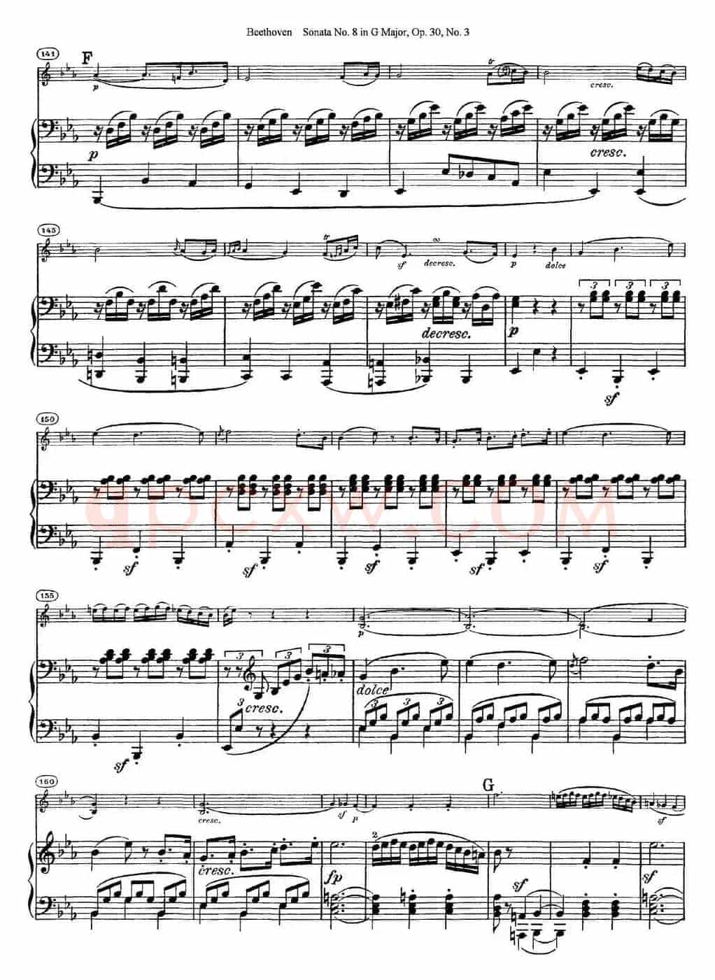 Violin Sonata No.8 in G Major Op.30 No.3（小提琴+钢琴伴奏）