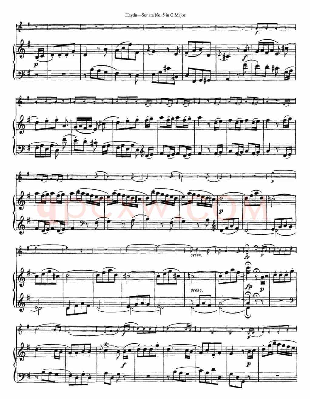 Violin Sonata No.5 in G Major（小提琴+钢琴伴奏）
