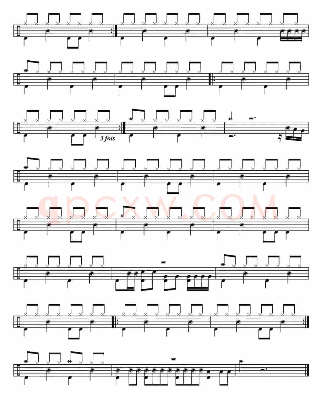 爵士鼓谱：Bryan Adams-Summer of 69