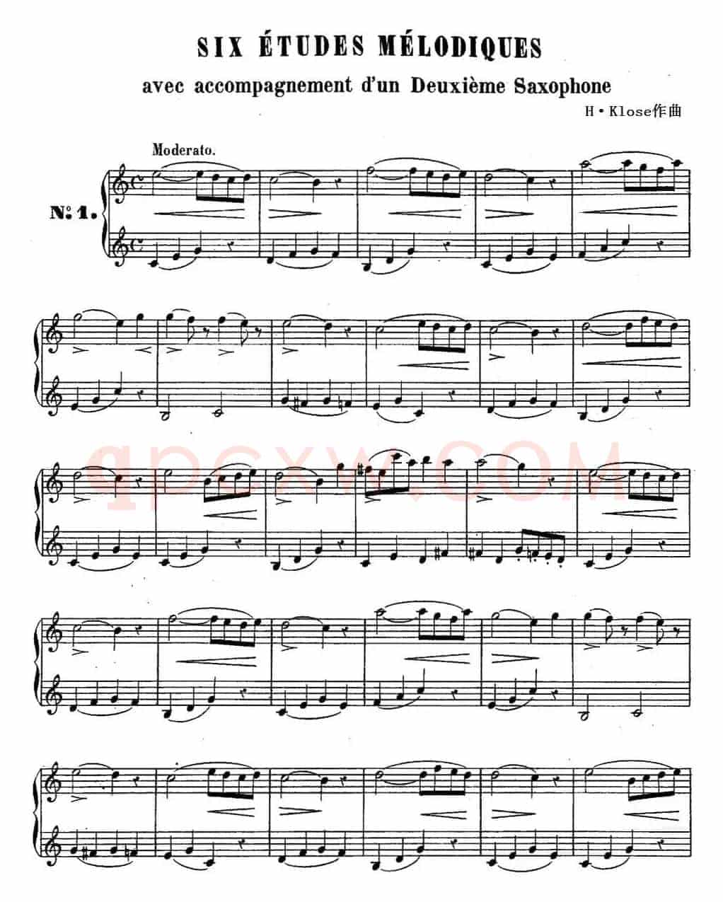 H·Klose二重奏练习曲（No.1）