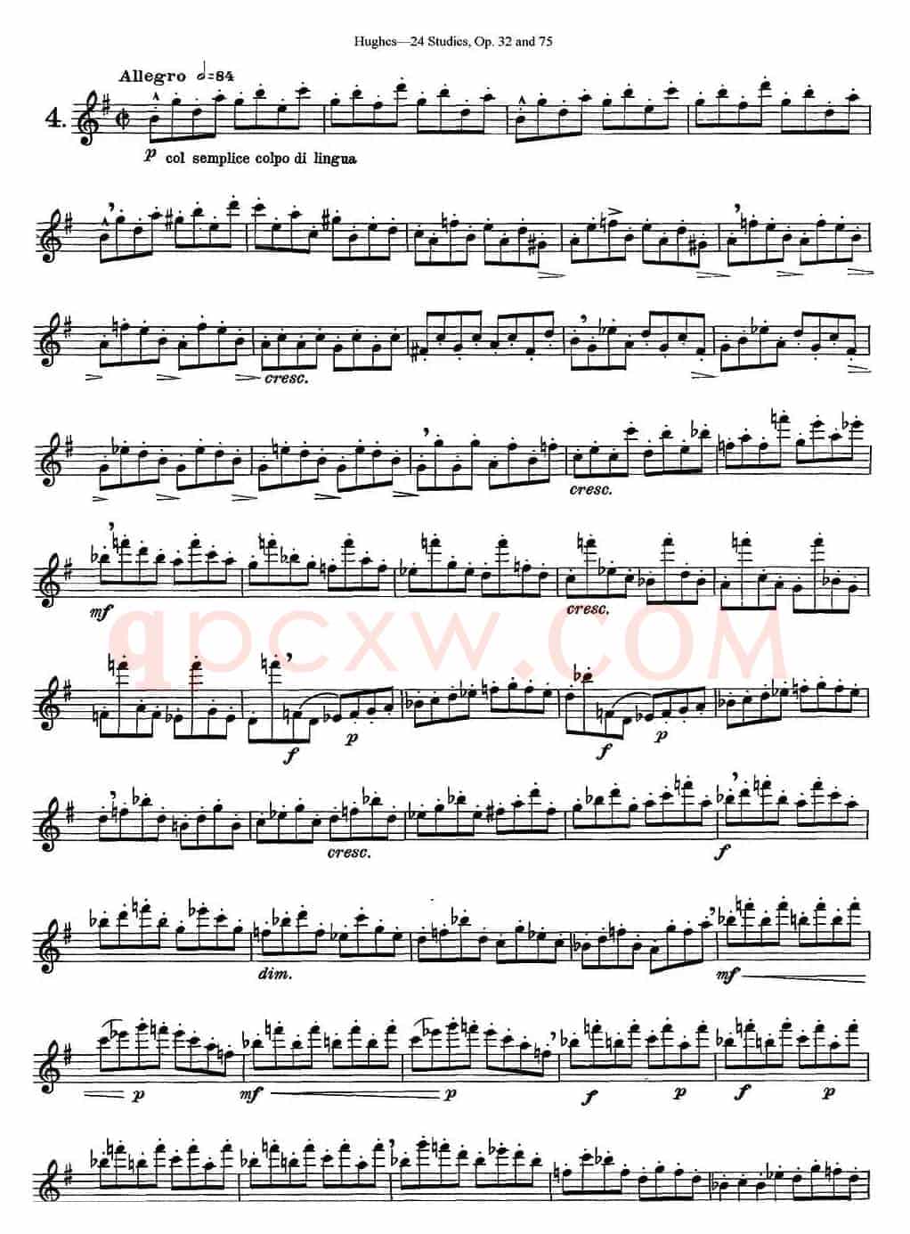 胡埃斯24首练习曲Op.32（NO.4）