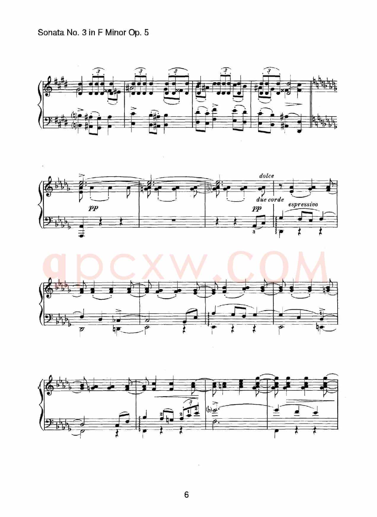 Piano Sonata No.3 in f Minor Op.5(f小调第三钢琴奏鸣曲)