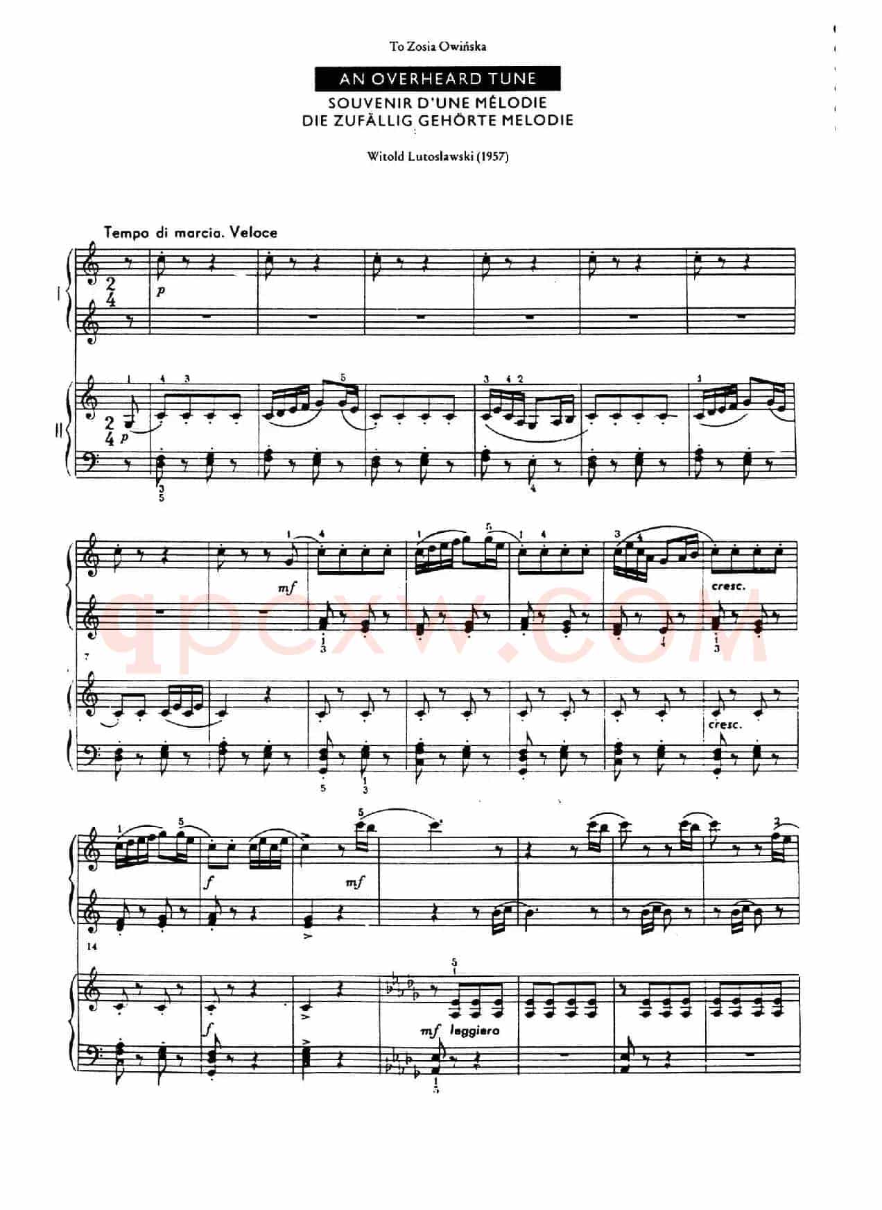An Overheard Tune - 4 Hands（偶闻的小调·四手联弹）