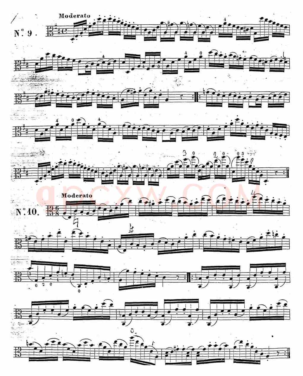卡瓦利尼《中提琴演奏教程》练习曲