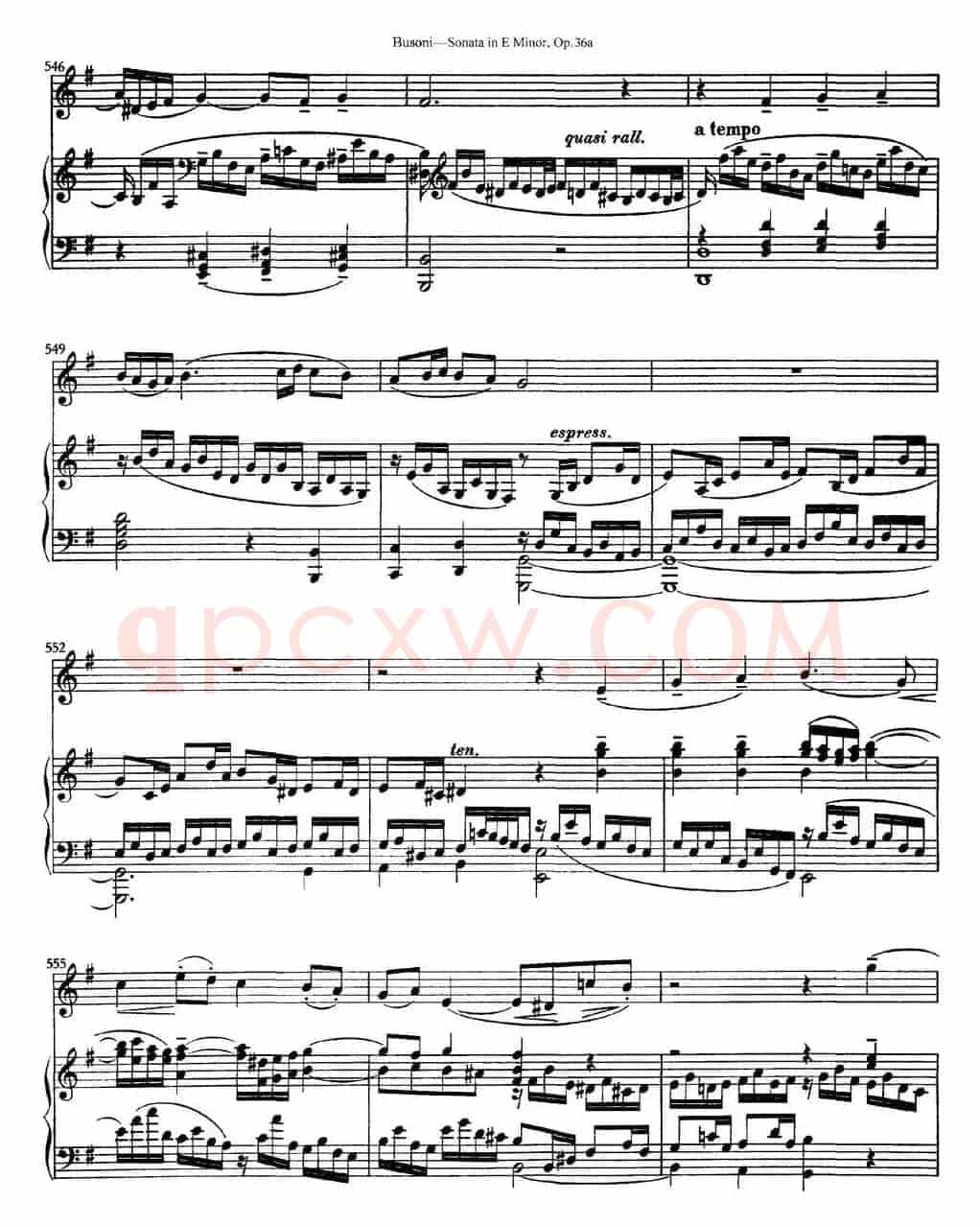 Violin Sonata No.2 in E Minor Op.36（小提琴+钢琴伴奏）